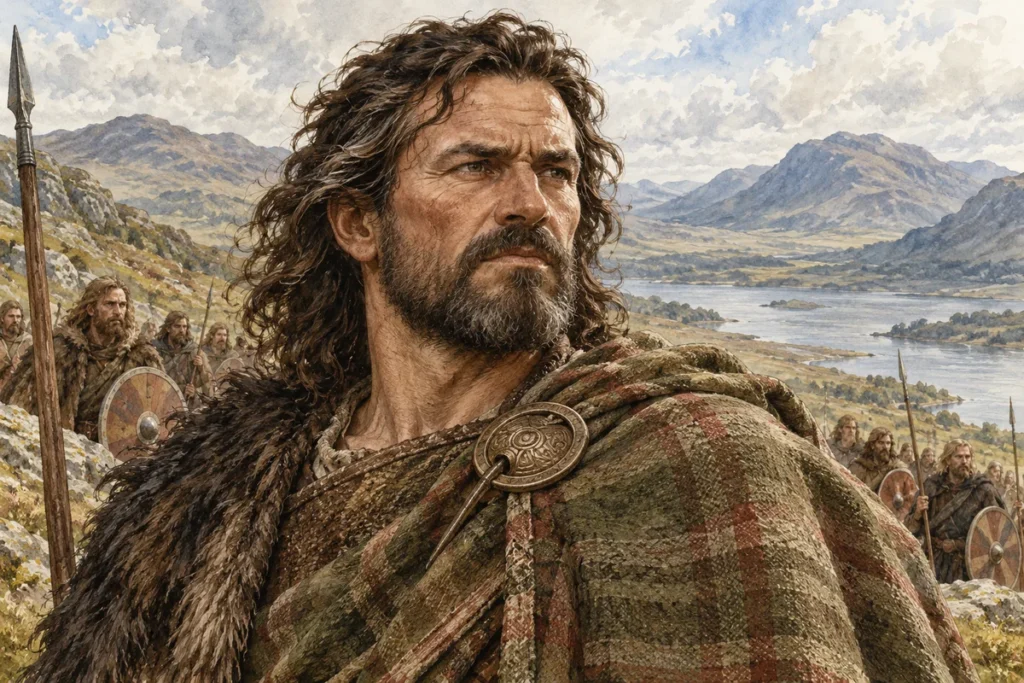 Illustrated portrait of Calgacus.