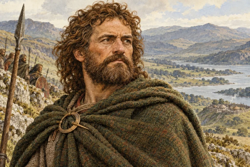 Illustrated portrait of Caratacus.
