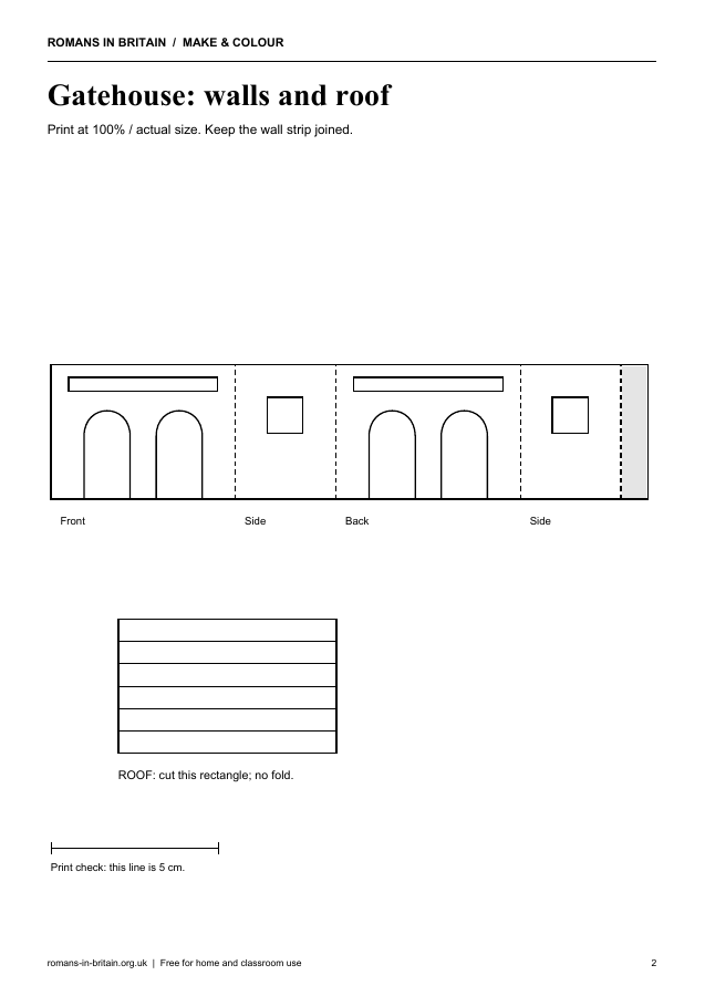 Build a Roman gatehouse model printable preview